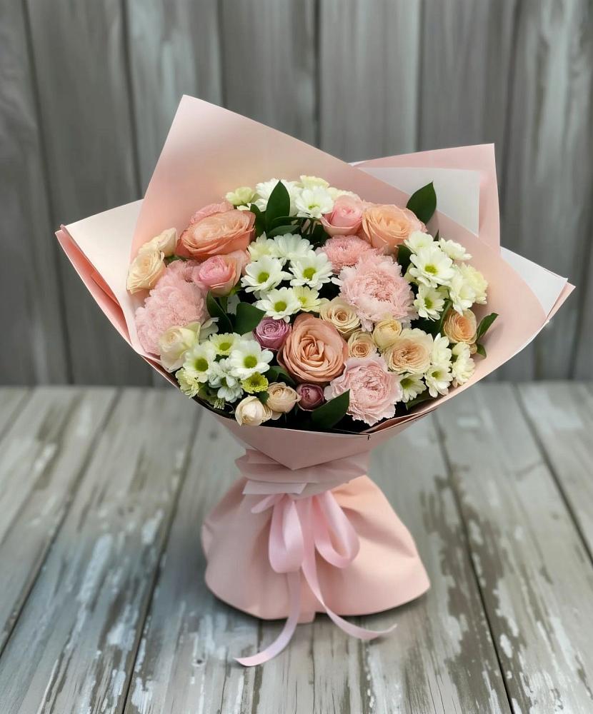 Букет цветов из: Гвоздики, Розы и Хризантемы в Кондрово