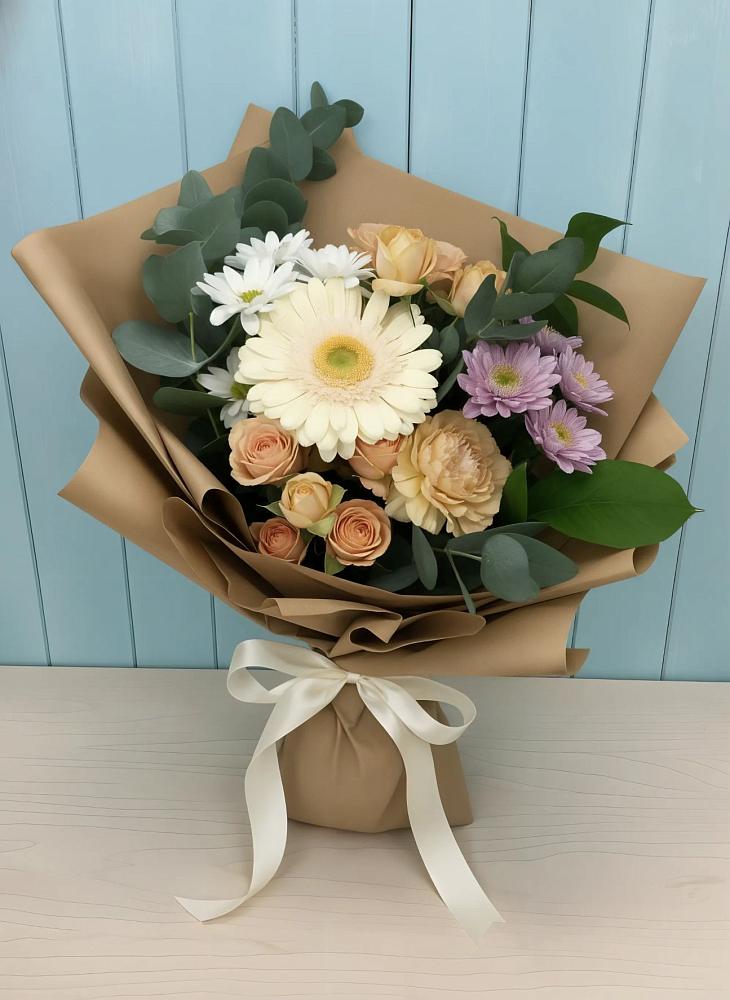 Букет цветов из: Герберы и Хризантемы в Кондрово
