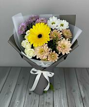 Букет цветов из:  Розы, Герберы и Хризантемы #REPLACE_PRED# Кондрово