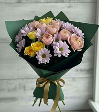 Букет цветов из:  Хризантемы и Розы #REPLACE_PRED# Кондрово
