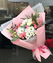 Букет цветов из:  Розы, Лизиантусы и Хризантемы в Кондрово