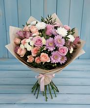 Букет цветов из:  Хризантемы, Розы и Альстромерии #REPLACE_PRED# Кондрово