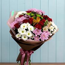 Букет цветов из:  Розы, Хризантемы и Альстромерии в Кондрово