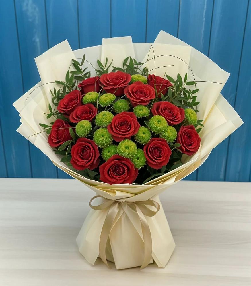 Букет цветов из: Розы и Хризантемы в Кондрово